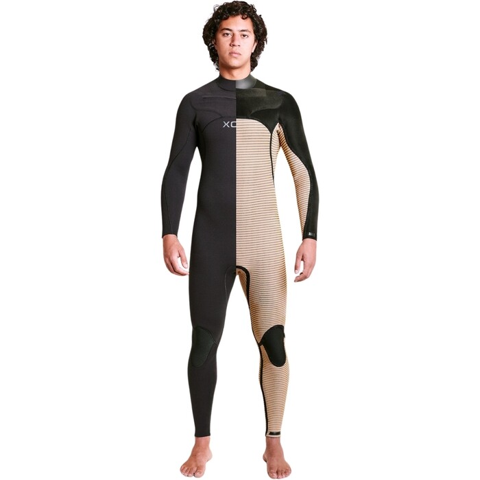 2024 Xcel Mens Comp+ 4/3mm Chest Zip Wetsuit MN43CPC4BU - Black / Blue Nights